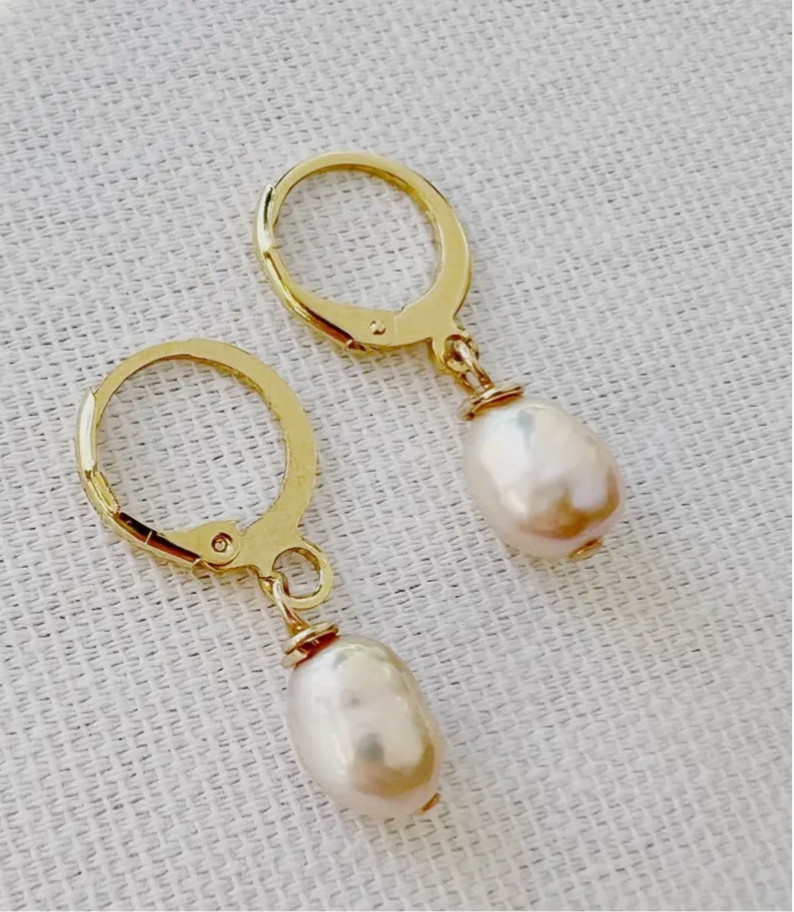 Isla Freshwater Pearl Huggie Hoop Earrings