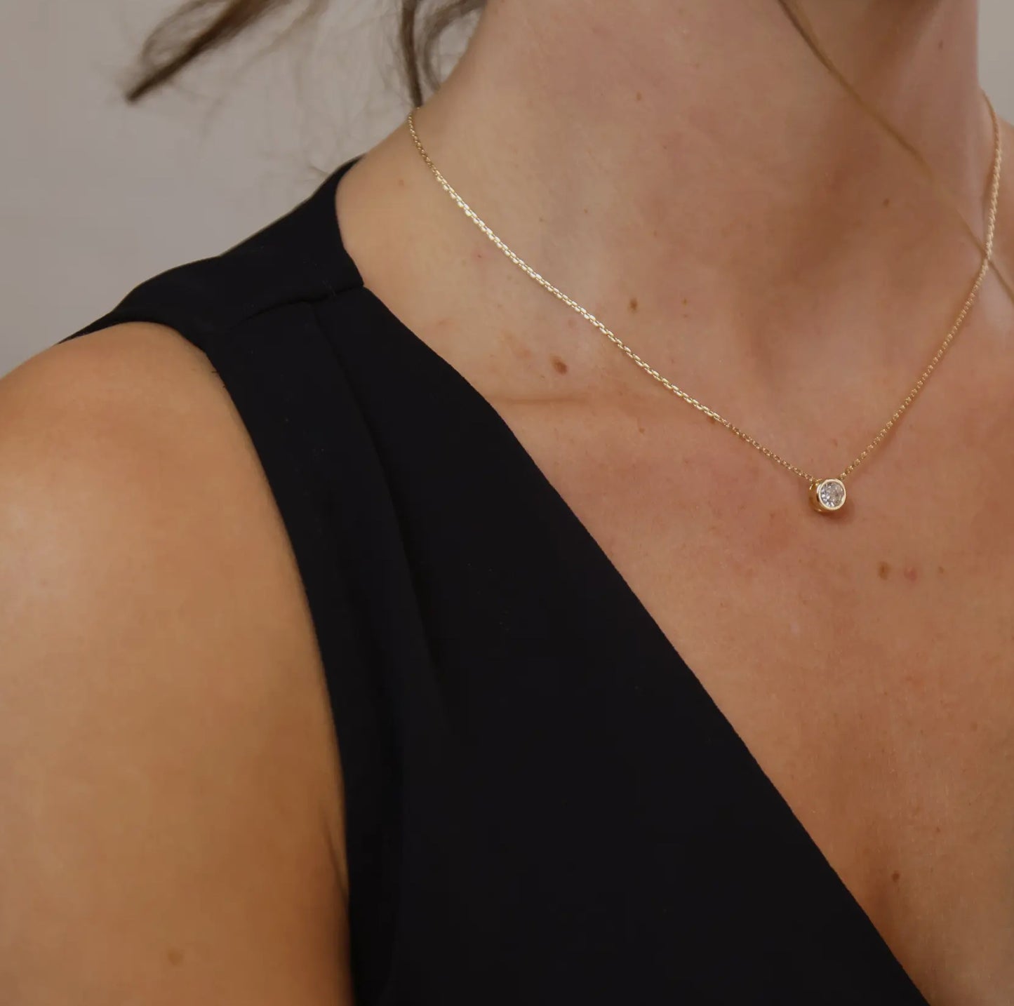 Solitaire CZ Necklace