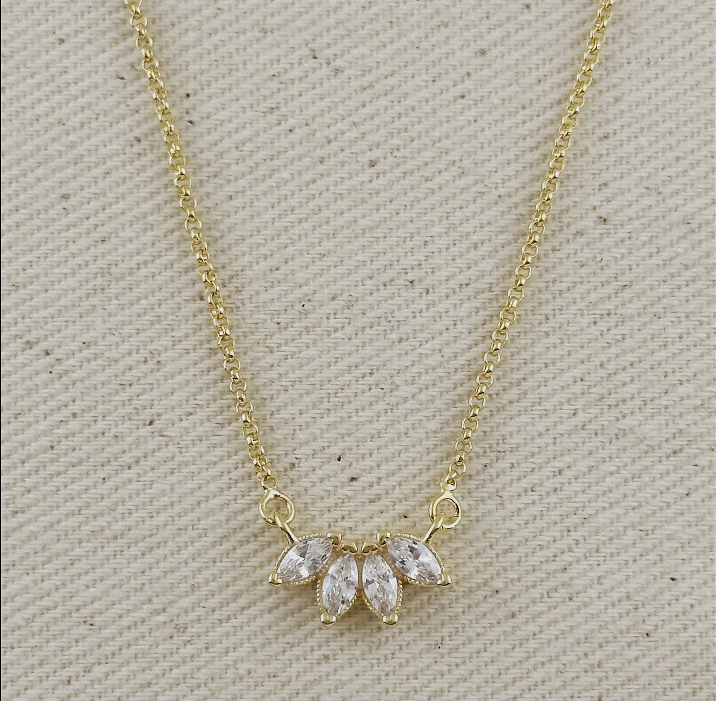 CZ Lotus Necklace