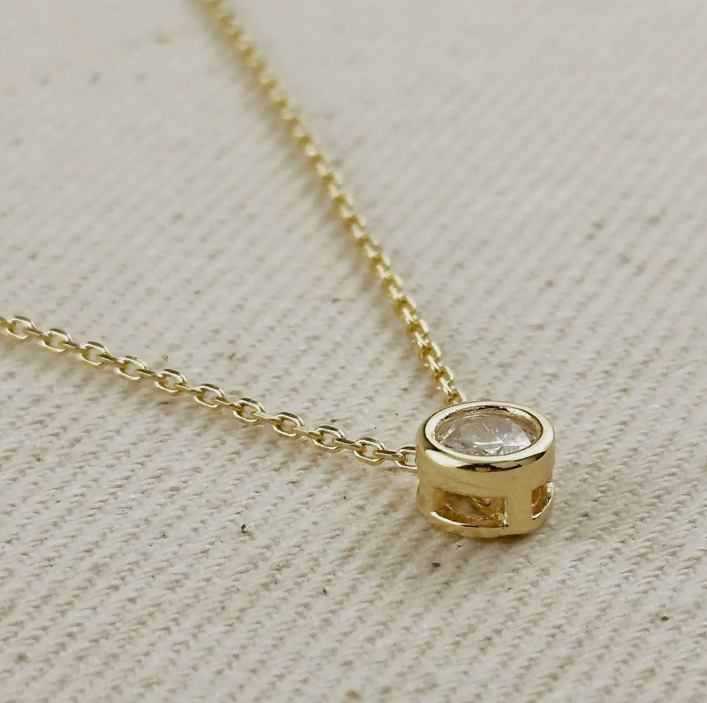 Solitaire CZ Necklace