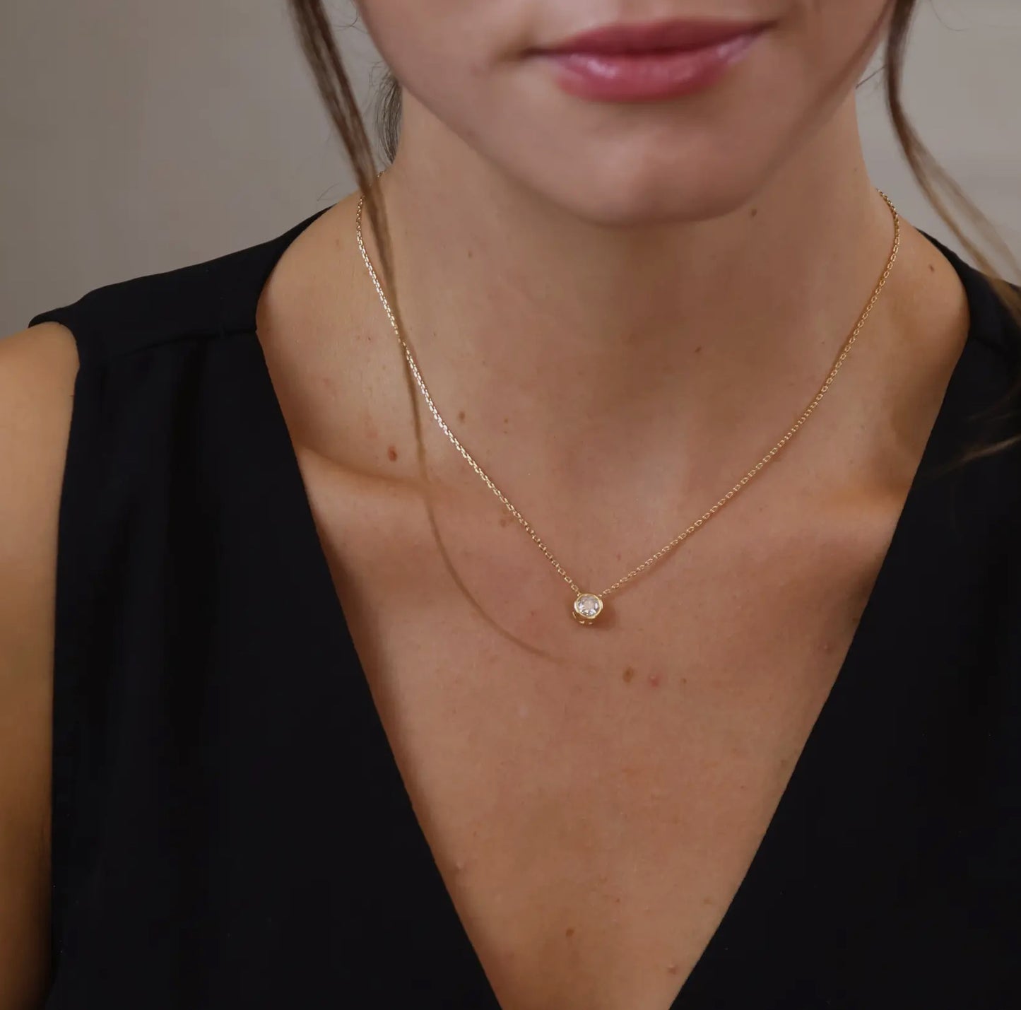Solitaire CZ Necklace