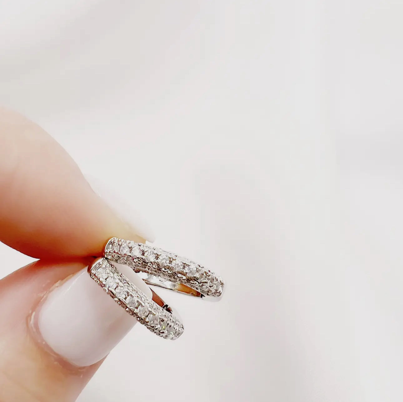 Glisten Pave Huggie Hoop Earrings