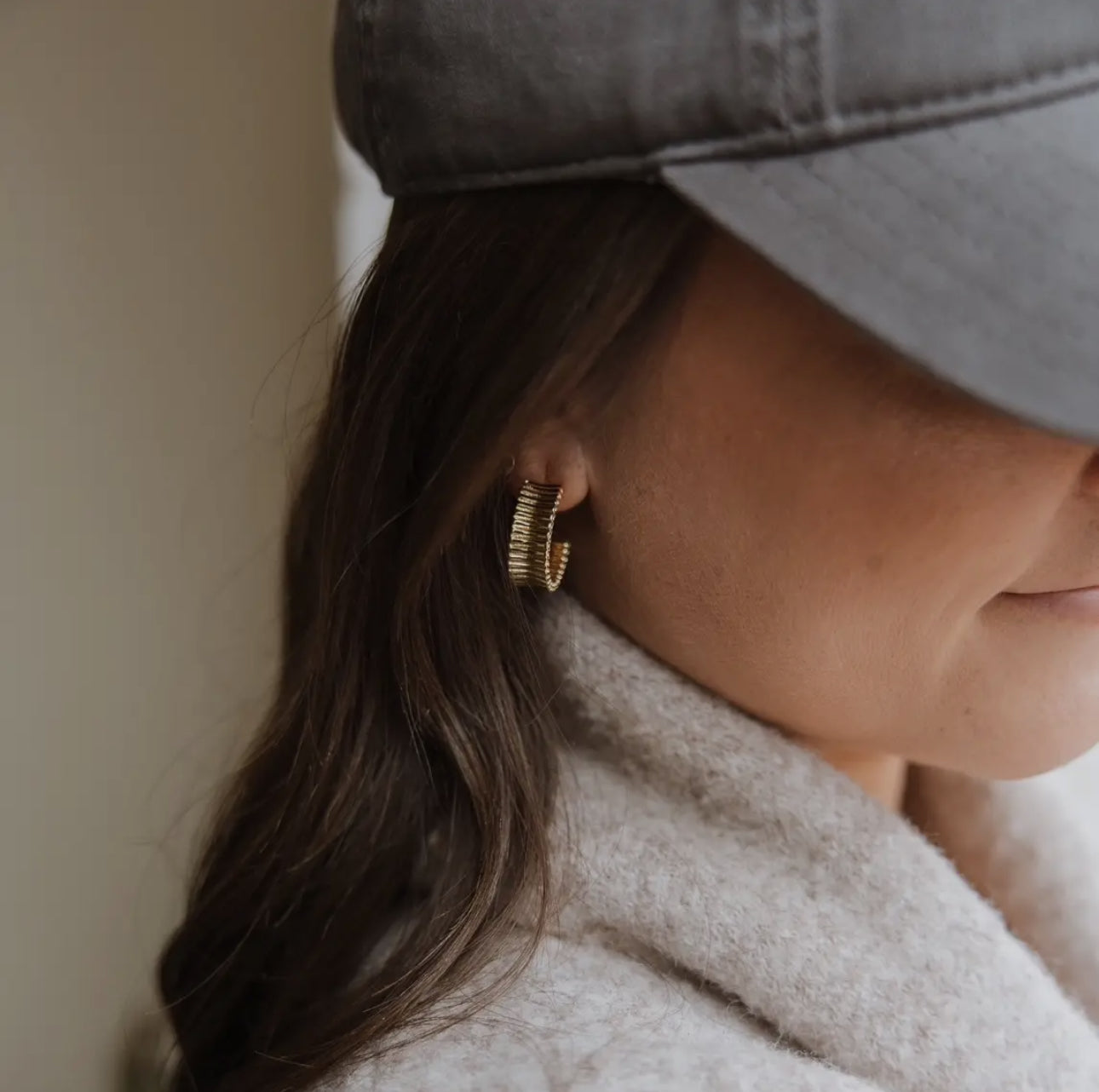Rio Textured Hoop Earrings