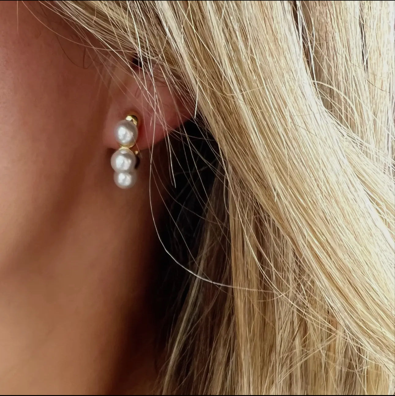 Sea Isle Pearl Beaded Hoop Earrings