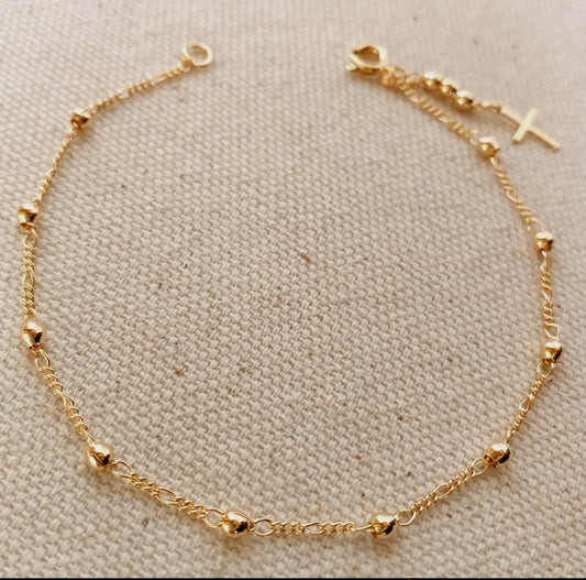 Beaded Bracelet with Cross Charm