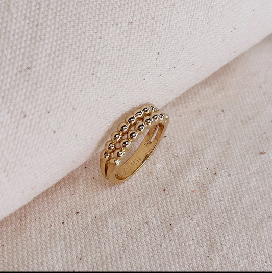 Double Beaded Band Ring