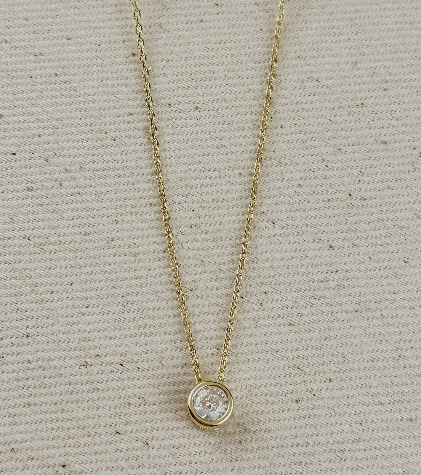 Solitaire CZ Necklace