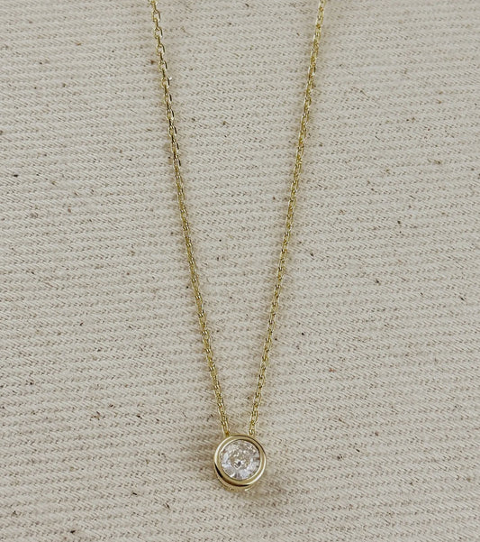 Solitaire CZ Necklace