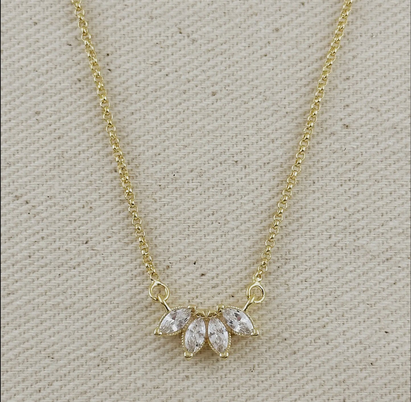 CZ Lotus Necklace