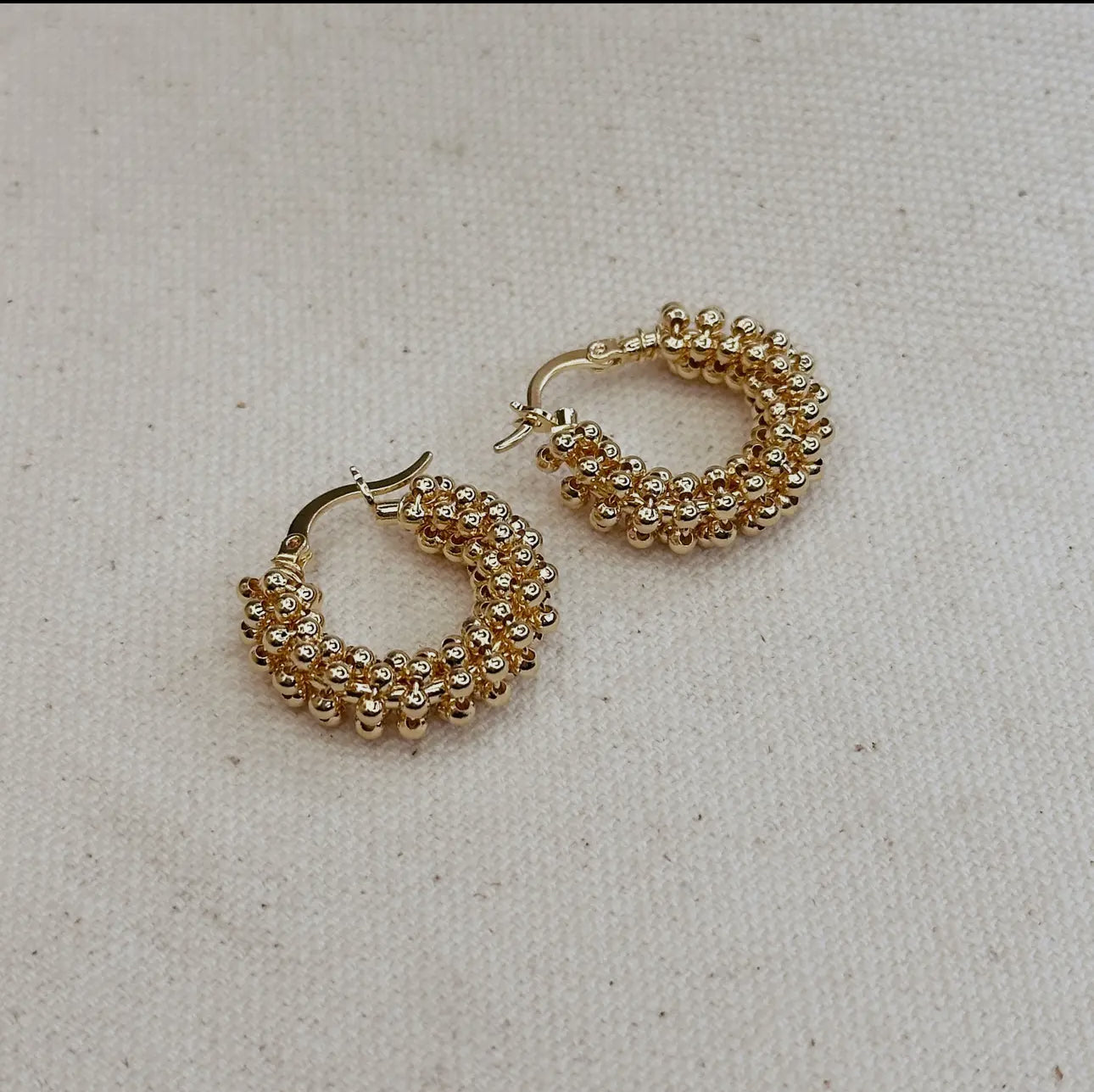 Beaded Cluster Hoop Earrings