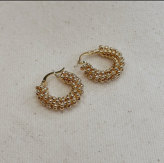 Beaded Cluster Hoop Earrings