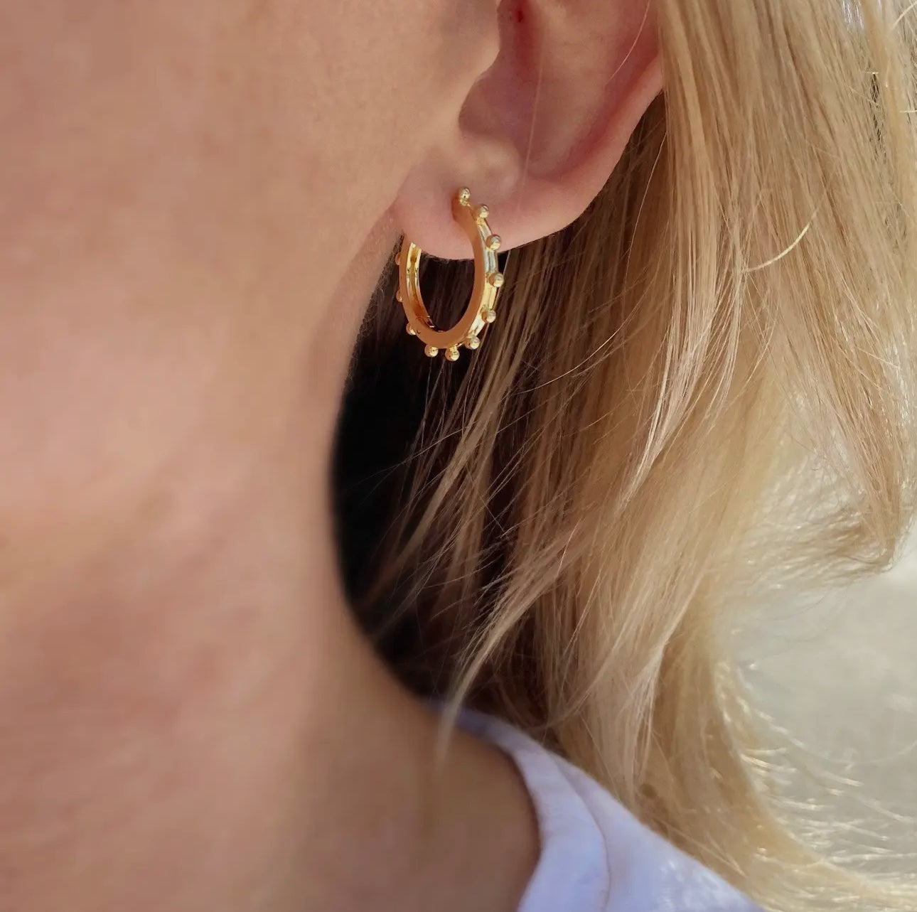 Hoop Earrings with Ball Detail