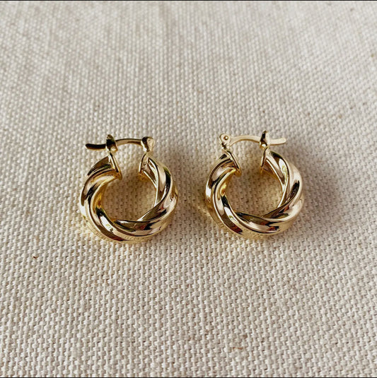 Italian Twisted Hoop Earrings