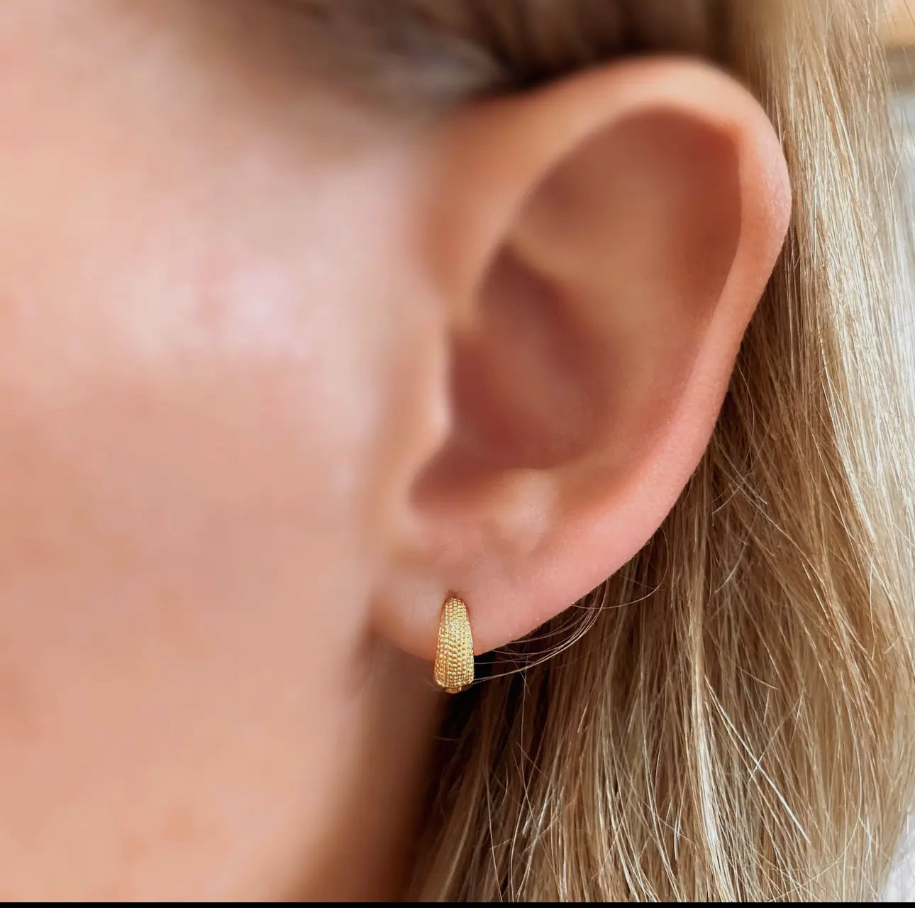 Tiny Textured Clicker Hoop Earrings