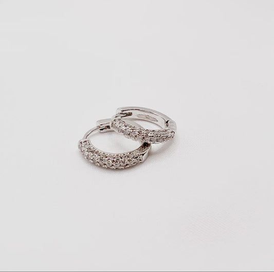 Glisten Pave Huggie Hoop Earrings